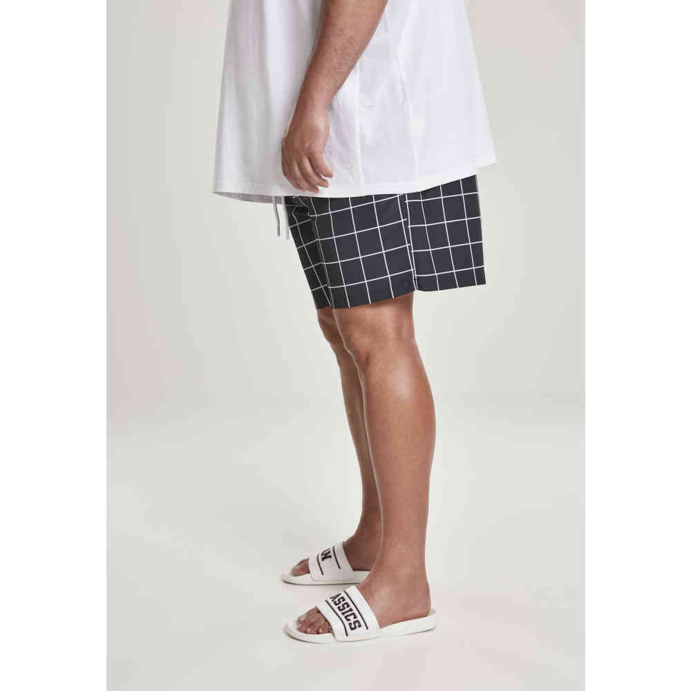 Urban Classics - Check Swim shorts - Black/White